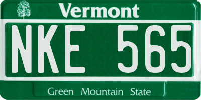 VT license plate NKE565