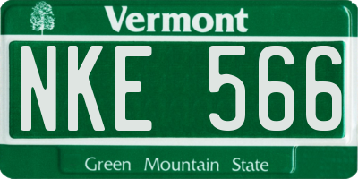 VT license plate NKE566