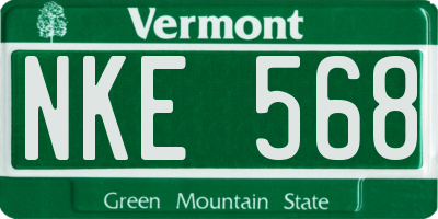 VT license plate NKE568