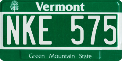 VT license plate NKE575