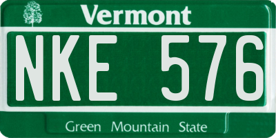 VT license plate NKE576