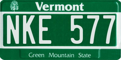 VT license plate NKE577