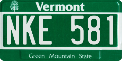 VT license plate NKE581