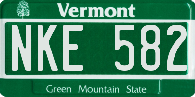 VT license plate NKE582