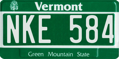 VT license plate NKE584