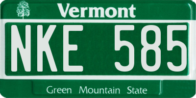 VT license plate NKE585