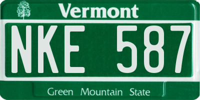 VT license plate NKE587