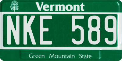 VT license plate NKE589