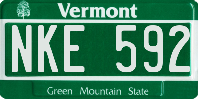 VT license plate NKE592