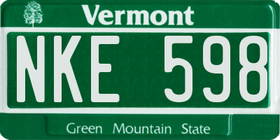 VT license plate NKE598