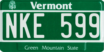 VT license plate NKE599