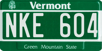 VT license plate NKE604