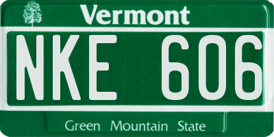 VT license plate NKE606
