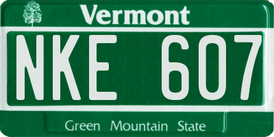 VT license plate NKE607