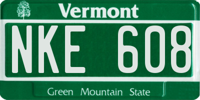VT license plate NKE608