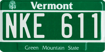 VT license plate NKE611