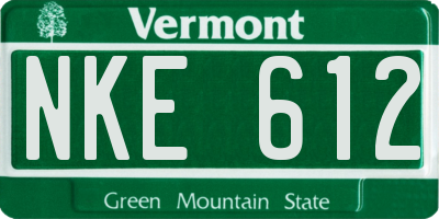 VT license plate NKE612