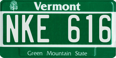 VT license plate NKE616