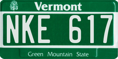 VT license plate NKE617