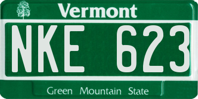 VT license plate NKE623