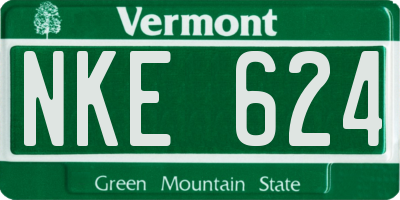 VT license plate NKE624