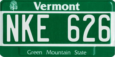VT license plate NKE626