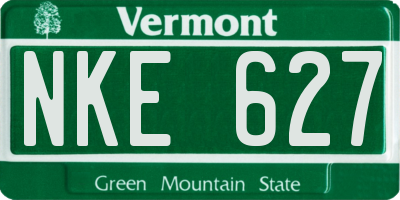 VT license plate NKE627