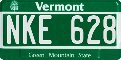 VT license plate NKE628