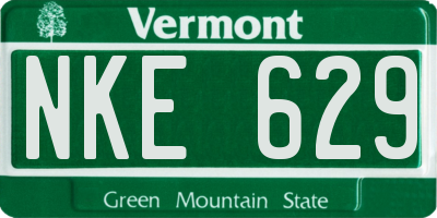 VT license plate NKE629