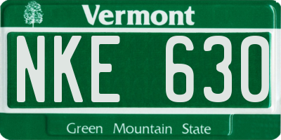 VT license plate NKE630