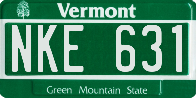 VT license plate NKE631