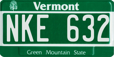 VT license plate NKE632