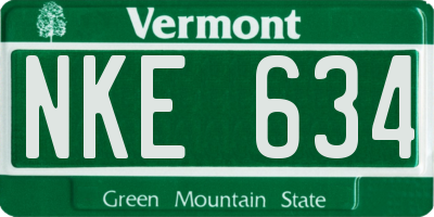 VT license plate NKE634