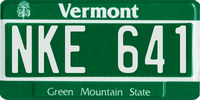 VT license plate NKE641