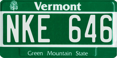 VT license plate NKE646