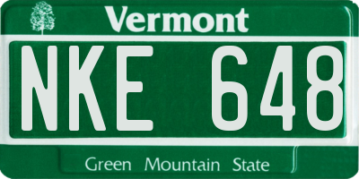 VT license plate NKE648