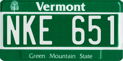 VT license plate NKE651
