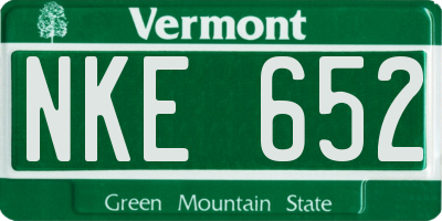 VT license plate NKE652