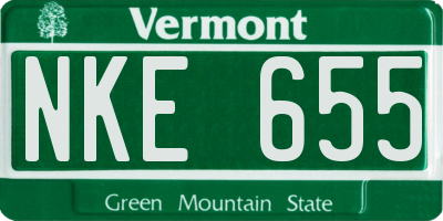 VT license plate NKE655