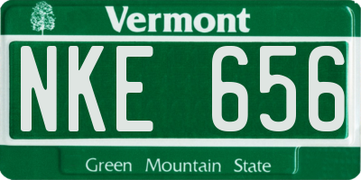 VT license plate NKE656