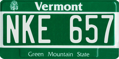 VT license plate NKE657