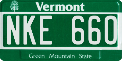 VT license plate NKE660