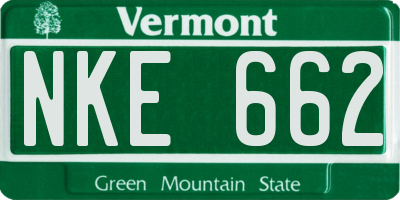 VT license plate NKE662