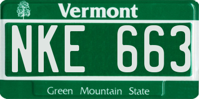 VT license plate NKE663