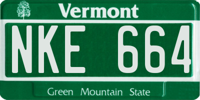 VT license plate NKE664