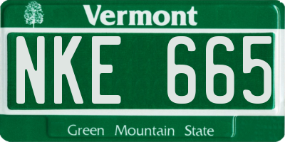 VT license plate NKE665