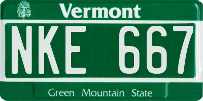 VT license plate NKE667