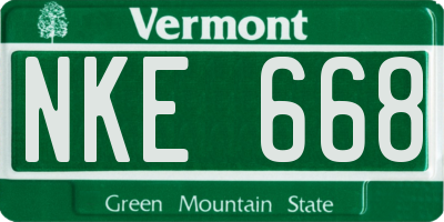 VT license plate NKE668