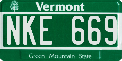 VT license plate NKE669