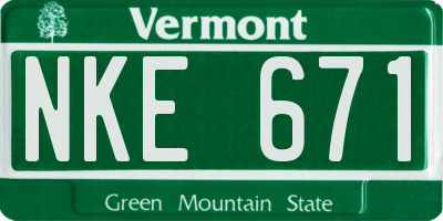 VT license plate NKE671